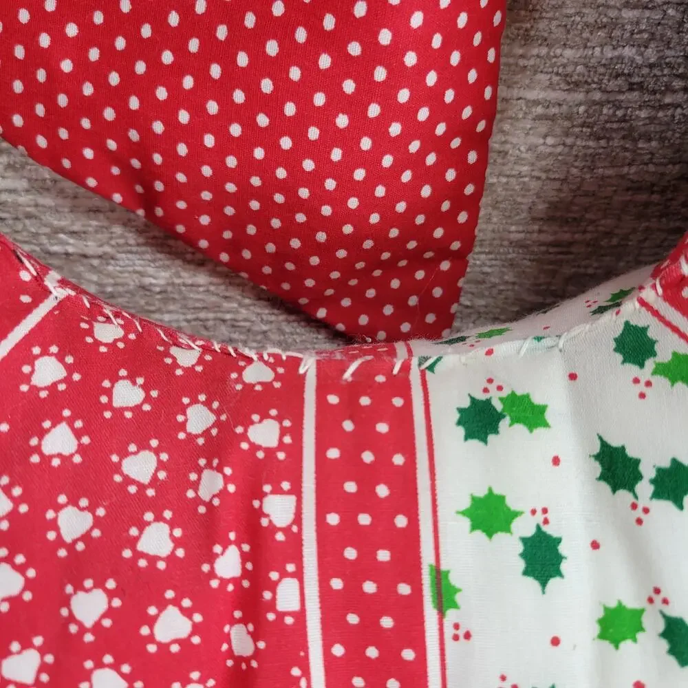 VTG Patchwork Fabric Christmas Wreath 19